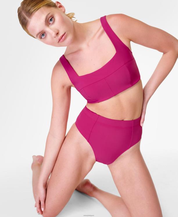 Sweaty Betty mujer braguita de bikini Brook de talle alto xtra life NX4X605 ropa rosa flox