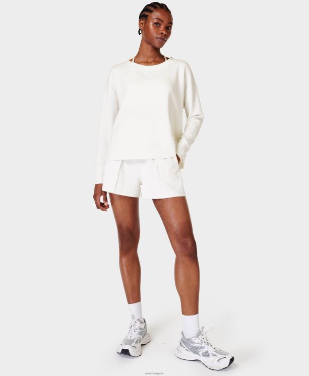 Sweaty Betty mujer shorts con peso de nube con lavado arena NX4X639 ropa lirio blanco