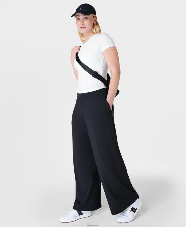 Sweaty Betty mujer pantalones anchos de modal NX4X596 ropa negro