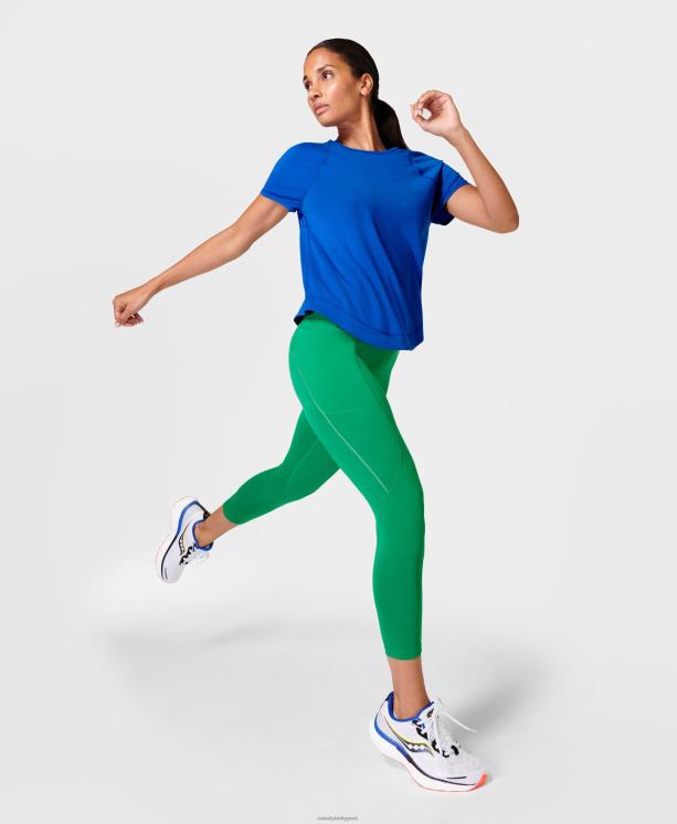 Sweaty Betty mujer Leggings reflectantes para correr Therma Boost 2.0 7/8 NX4X716 ropa electro verde