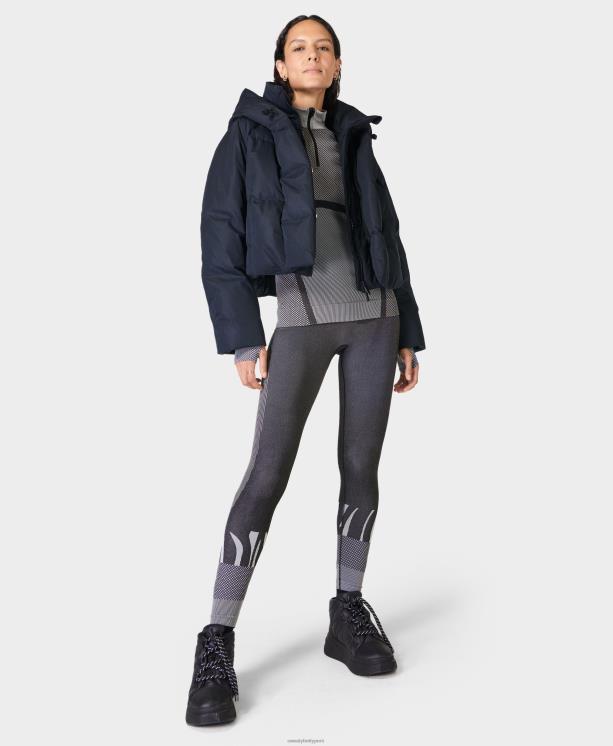 Sweaty Betty mujer leggings con capa base abstracta tecnológica NX4X686 ropa negro