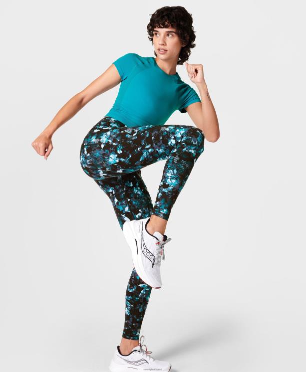 Sweaty Betty mujer leggings de entrenamiento de potencia NX4X56 ropa estampado floral iluminado azul