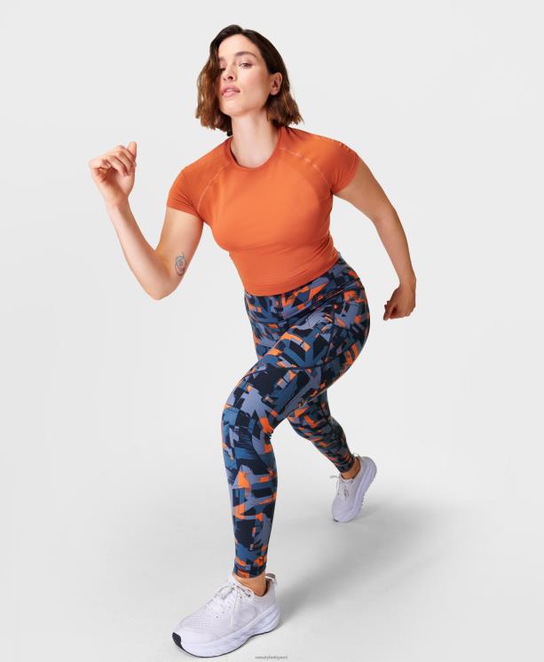 Sweaty Betty mujer leggings de entrenamiento de potencia NX4X59 ropa impresión geográfica de velocidad azul