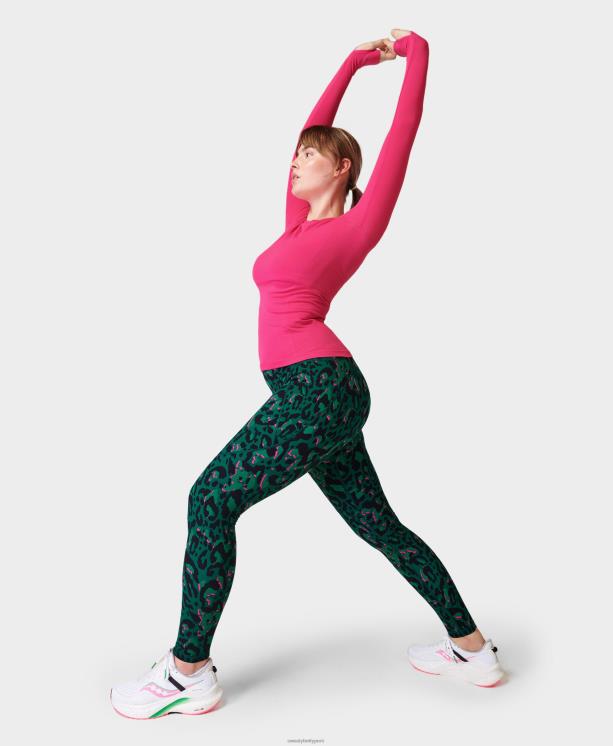 Sweaty Betty mujer leggings de entrenamiento de potencia NX4X72 ropa pincelada verde estampado leo