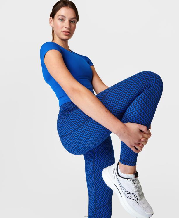 Sweaty Betty mujer leggings de entrenamiento de potencia NX4X74 ropa estampado geográfico de ápice azul