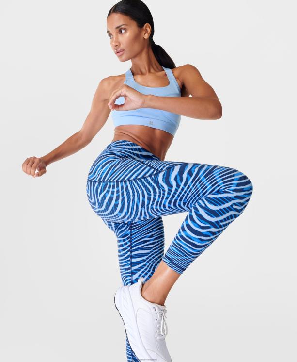 Sweaty Betty mujer leggings de entrenamiento power 7/8 NX4X20 ropa impresión de exposición azul