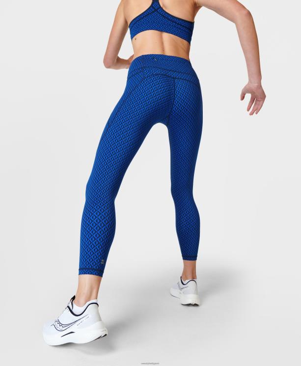 Sweaty Betty mujer leggings de entrenamiento power 7/8 NX4X29 ropa estampado geográfico de ápice azul