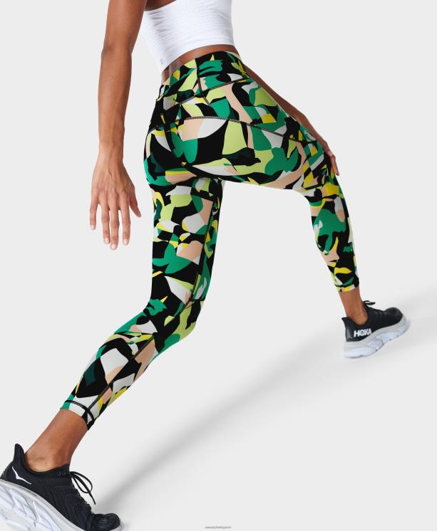 Sweaty Betty mujer leggings de entrenamiento power 7/8 NX4X31 ropa estampado de figura de camuflaje verde
