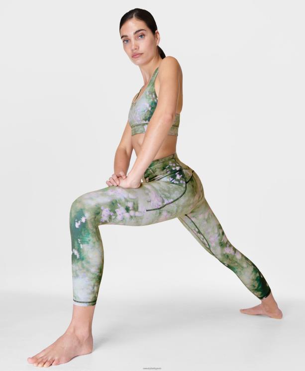 Sweaty Betty mujer leggings de yoga 7/8 súper suaves NX4X116 ropa estampado de prado de lavanda verde