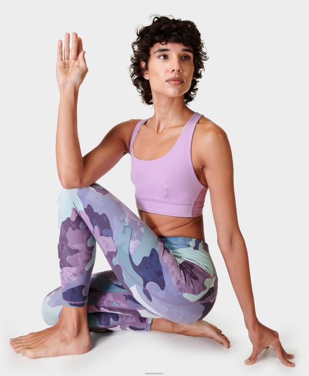 Sweaty Betty mujer leggings de yoga 7/8 súper suaves NX4X117 ropa estampado de parche de camuflaje verde
