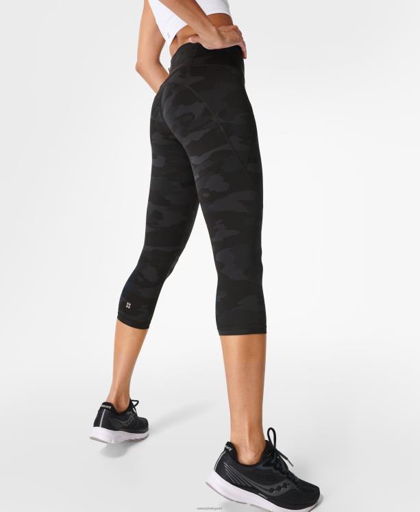 Sweaty Betty mujer leggings deportivos cortos y potentes NX4X421 ropa estampado de camuflaje ultra negro