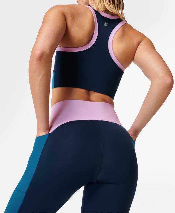 Sweaty Betty mujer leggings deportivos power block de talle alto NX4X1053 ropa azul marino un
