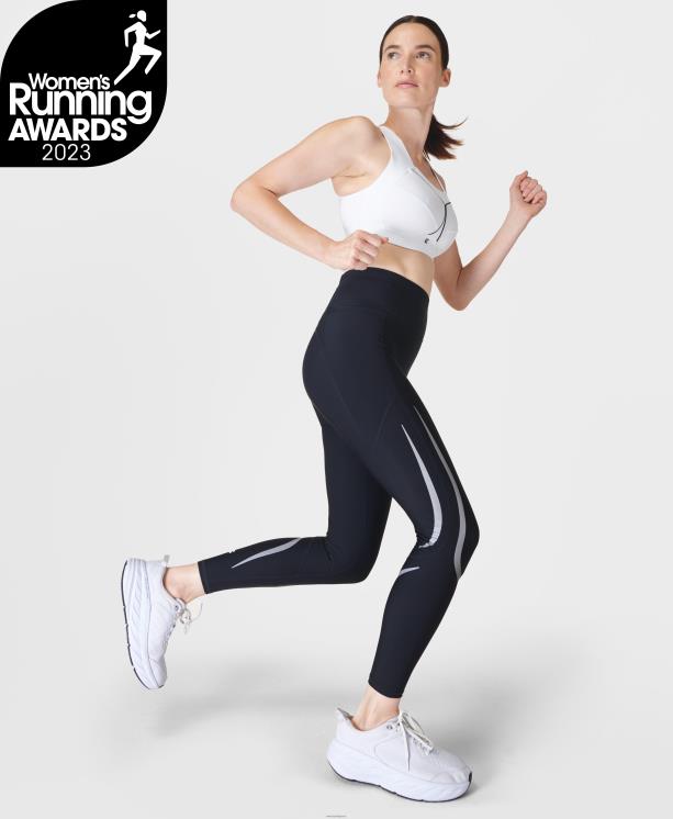Sweaty Betty mujer leggings para correr con iluminación 7/8 de gravedad cero NX4X486 ropa negro