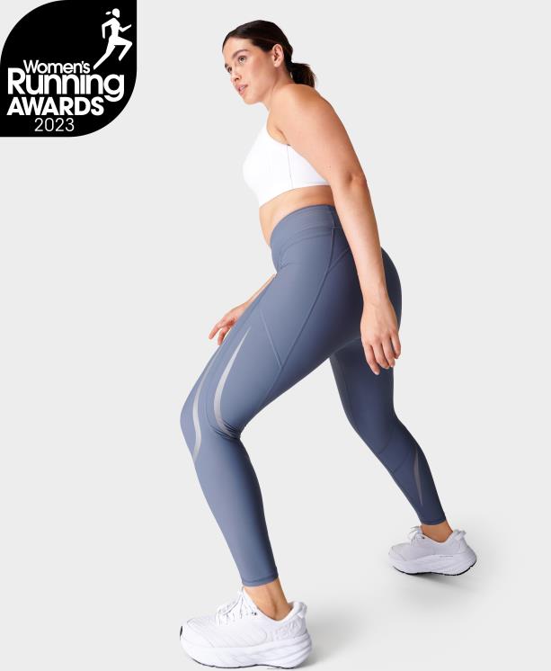 Sweaty Betty mujer leggings para correr con iluminación 7/8 de gravedad cero NX4X488 ropa azul infinito