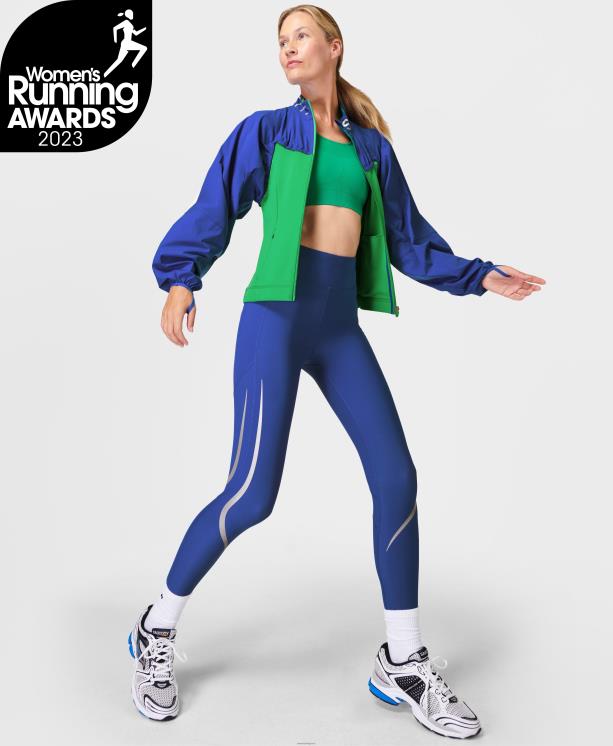 Sweaty Betty mujer leggings para correr con iluminación de gravedad cero NX4X520 ropa relámpago azul