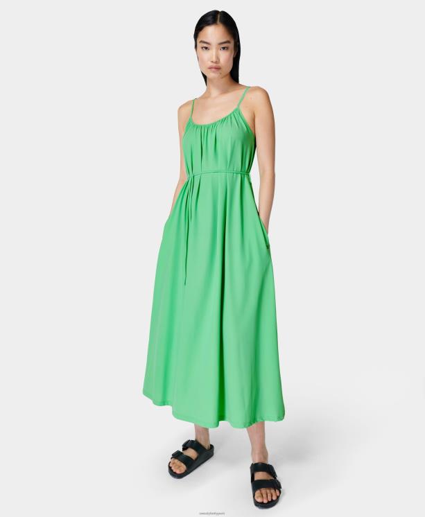 Sweaty Betty mujer vestido de verano con tiras explorer NX4X594 ropa irradiar verde