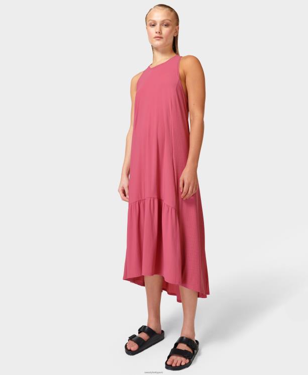 Sweaty Betty mujer vestido midi explorer ace NX4X512 ropa aventura rosa