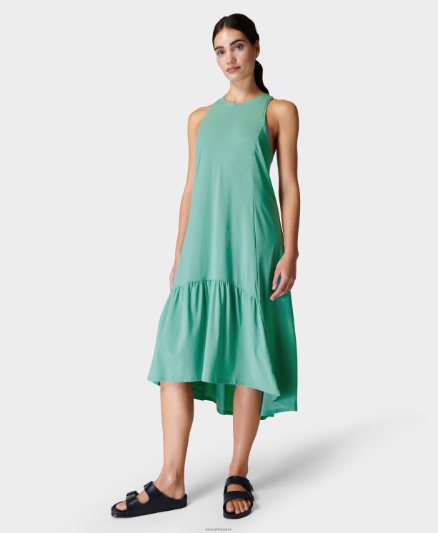 Sweaty Betty mujer vestido midi explorer ace NX4X513 ropa espectro verde