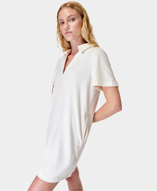 Sweaty Betty mujer vestido tipo camiseta de toalla NX4X864 ropa lirio blanco