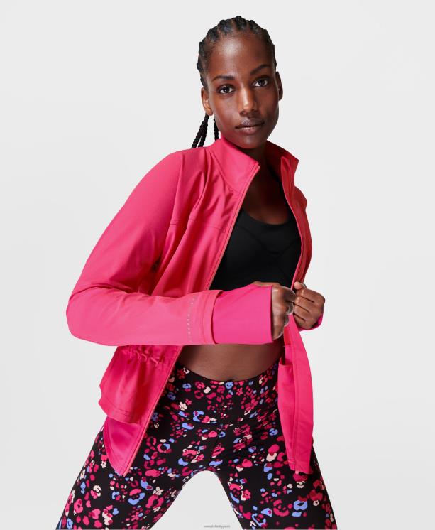 Sweaty Betty mujer chaqueta para correr por carril rápido NX4X746 ropa frambuesa rosa
