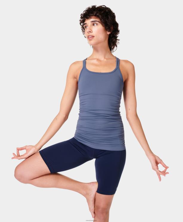 Sweaty Betty mujer tanque de yoga sin costuras aplomo NX4X704 ropa azul infinito