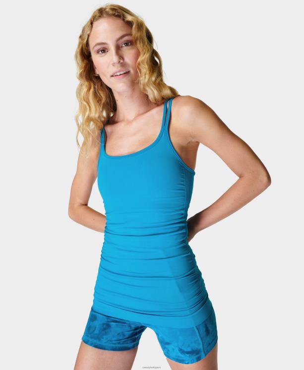 Sweaty Betty mujer tanque de yoga sin costuras aplomo NX4X707 ropa verano azul