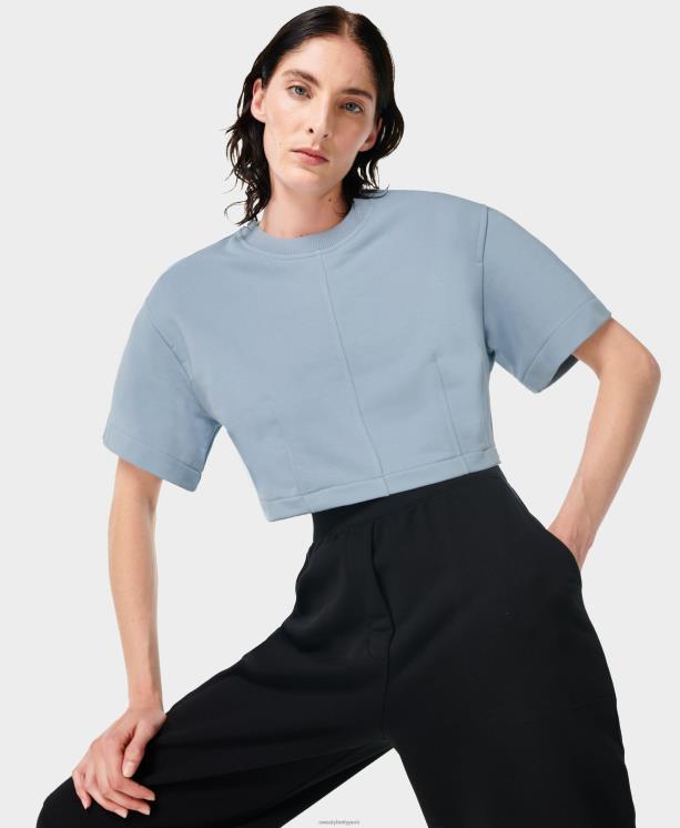 Sweaty Betty mujer camiseta corta de reyezuelo NX4X859 ropa otoño cielo azul