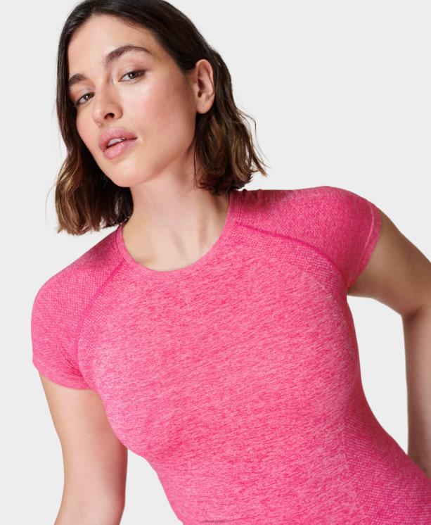 Sweaty Betty mujer camiseta de entrenamiento sin costuras para atleta NX4X198 ropa rosa punk