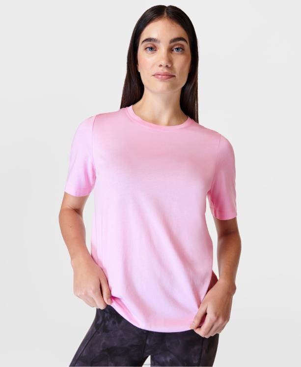 Sweaty Betty mujer camiseta esencial con cuello redondo NX4X231 ropa rosa tiza