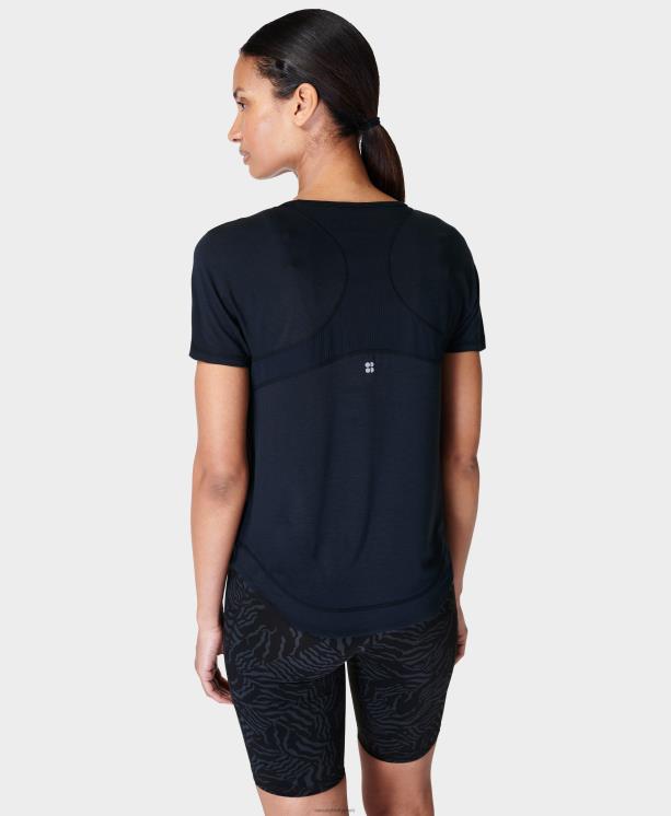 Sweaty Betty mujer camiseta para correr respira fácil NX4X496 ropa negro