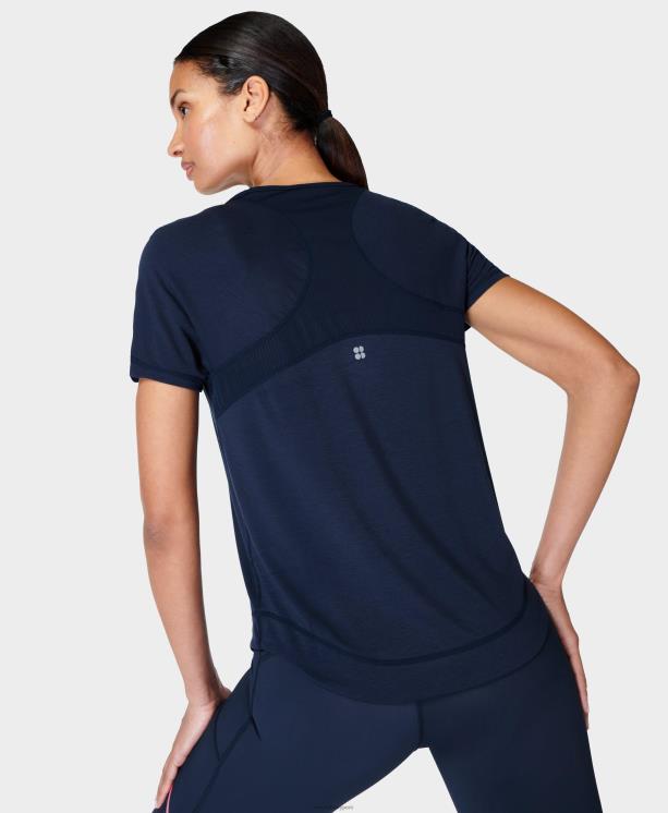 Sweaty Betty mujer camiseta para correr respira fácil NX4X498 ropa Azul marino