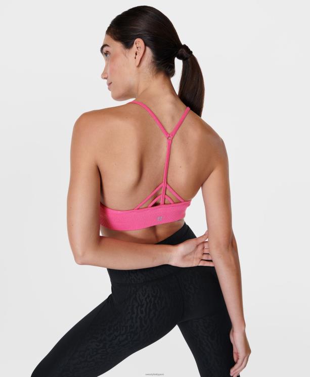 Sweaty Betty mujer sujetador de yoga sin costuras consciente NX4X100 ropa camelia rosa