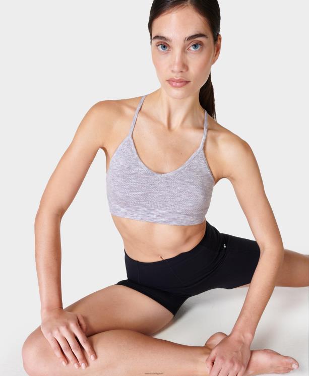 Sweaty Betty mujer sujetador de yoga sin costuras consciente NX4X945 ropa tinte espacial gris
