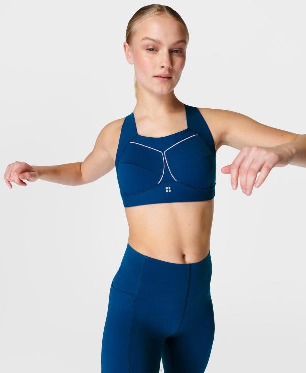 Sweaty Betty mujer sujetador para correr gravedad cero NX4X398 ropa azul profundo